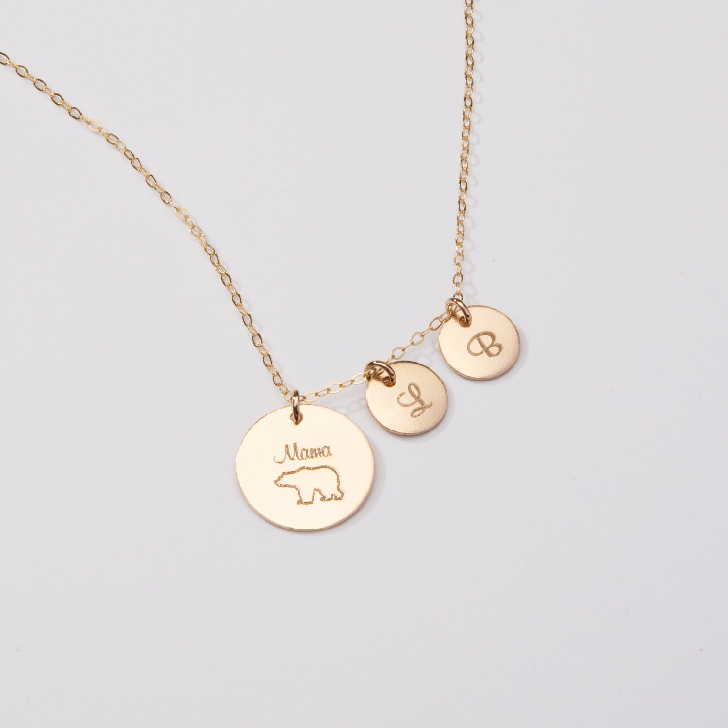 Dainty Initial Necklace 14K Gold - 2 Letters | LeMel – LeMel