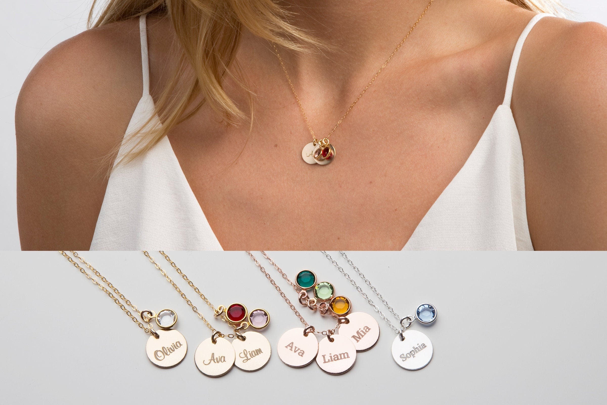 5 Birthstone Mothers Pendant Necklace Pendant Multi Colored - Walmart.com